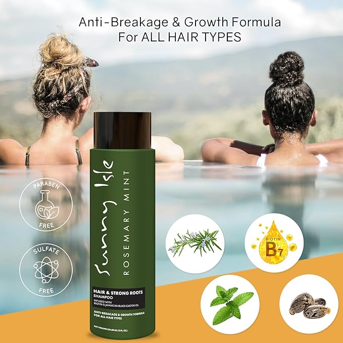 Sunny Isle Rosemary & Mint Hair & Strong roots Shampoo-354.88 ml/12 fl.oz
