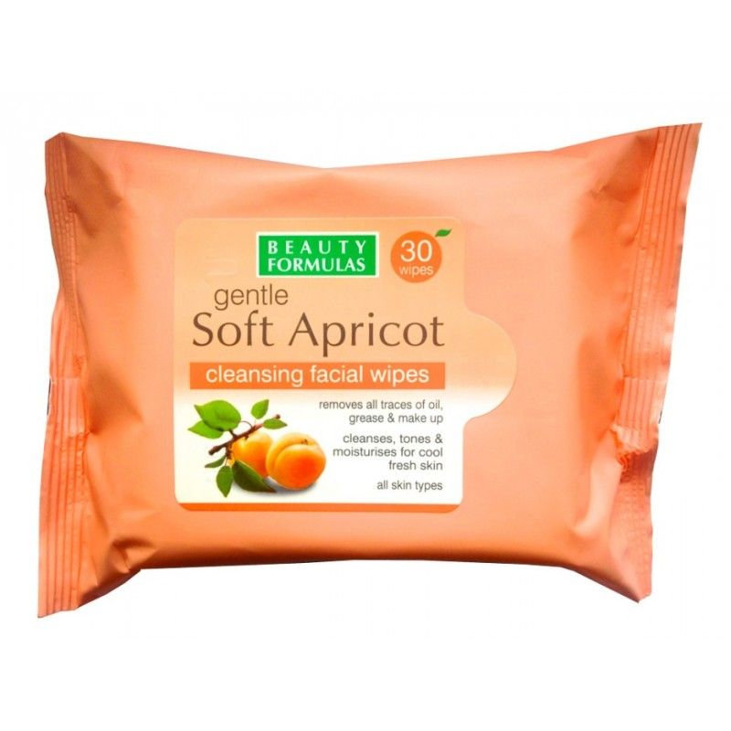 Beauty Formulas Gentle Soft Apricot Cleansing Facial Wipes - 30 Wipes