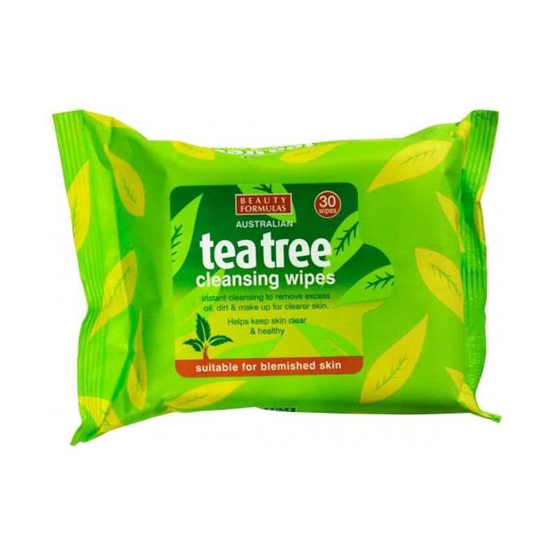 Beauty Formulas Tea Tree Cleansing Wipes - 30 Wipes
