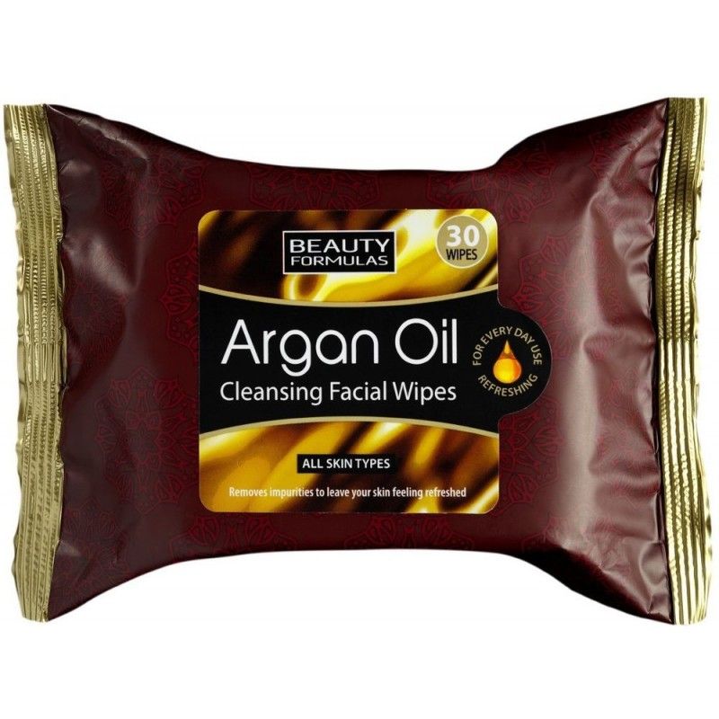 Beauty Formulas Argan Oil Cleansing Facial Wipes - 30 Wipes
