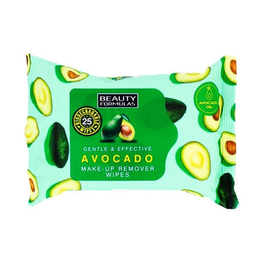 Beauty Formulas Gentle & Effective Avocado make-Up Remover Wipes - 25 Wipes