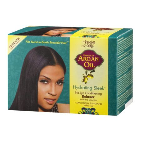 Hawaiian Silky Moroccan Argan oil Hydrating Sleek No Lye Conditioning Relaxer 1 Application/super