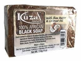 Kuza Naturals 100% African Black Soap with Shea Butter & Coconut Oil - 4 Oz