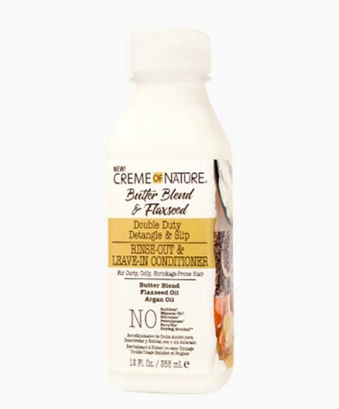 Creme Of Nature Butter Blend & Flaxseed Rinse Out & Leave in Conditioner 12 Fl.Oz