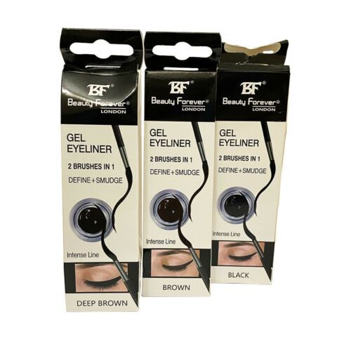 Beauty Forever GEL EYELINER 2 Brushes in 1 Brown