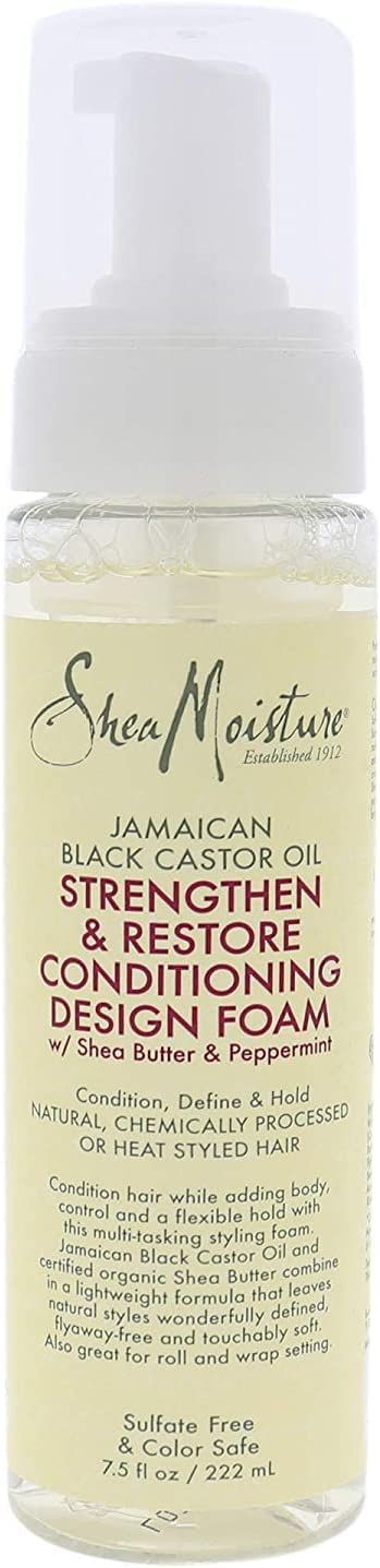 Shea Moisture Jamaican Black Castor Oil Strengthen & Restore Conditioning Design Foam-222 ml /7.5 fl.oz