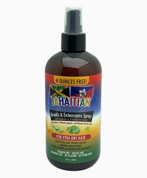 Jahaitian Combination Braids & Extension Spray for Human & synthetic hair(For Xtra Dry Hair)-354ml/12 fl.oz