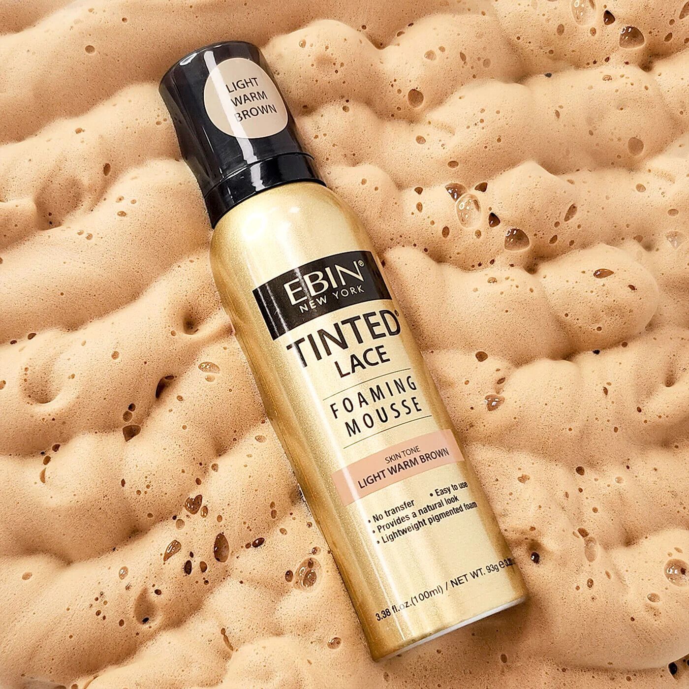 EBIN New York Tinted Lace Foaming Mousse -Light Warm Brown 100ml/3.38 fl.oz
