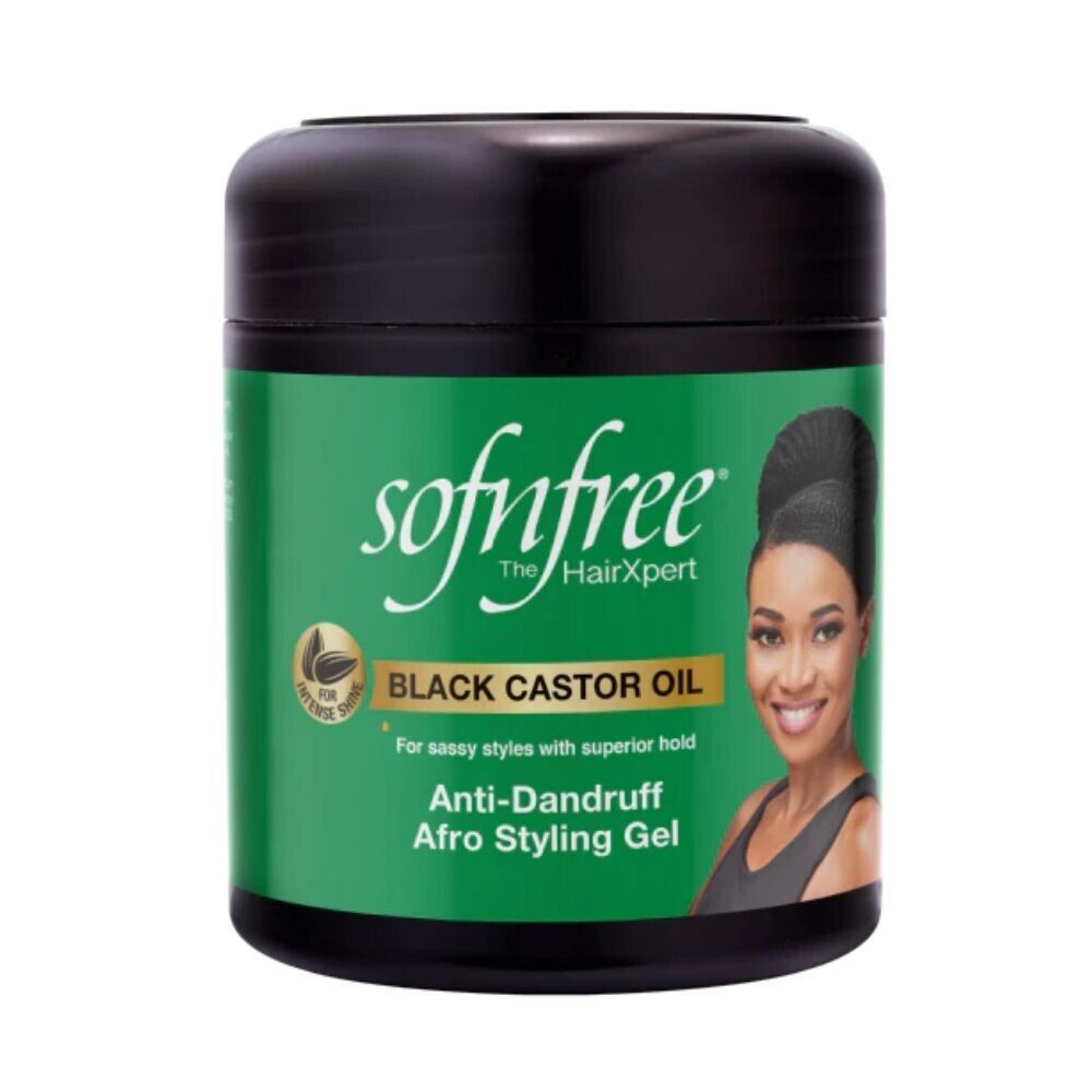 Sof N Free Black Caster Oil Anti-Dandruff Afro Styling Gel -500ml/16.91 fl.oz