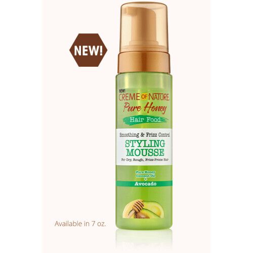 Creme Of Nature Pure Honey Hair Food Smoothing & Frizz Control Styling Mousse-207 ml/ 7 Oz