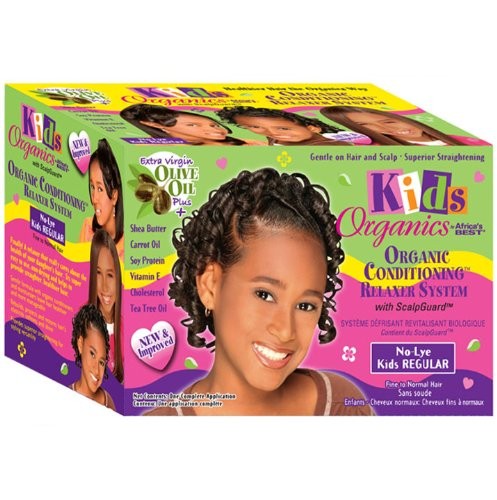 KIDS ORGANICS BY AFRICA'S BEST ORGANIC CONDITIONING RELAXER SYSTEM NO-LYE KIDS REGULAR - ONE COMPLETE APPLICATION