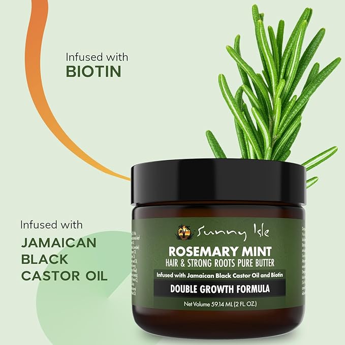 Sunny Isle Rosemary Mint Hair & Strong Roots Pure Butter Double Growth Formula -59ml/2 fl.oz