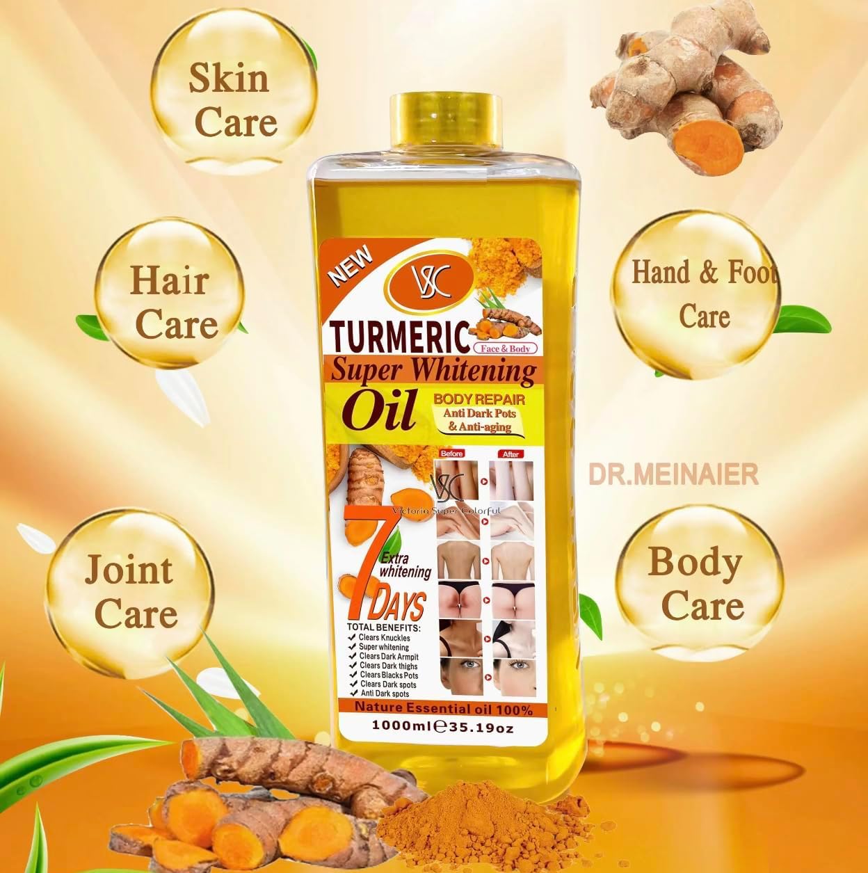 Veet Gold Turmeric Super Whitening Oil 1000ml