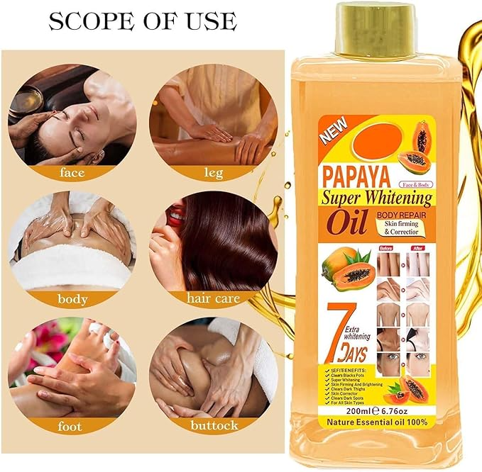 Veet Gold Papaya Super Whitening Oil 200ml – 7 Days
