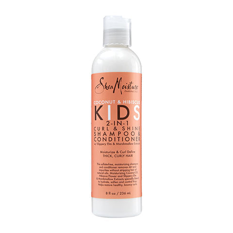 Shea Moisture Kids Coconut & Hibiscus 2 in 1 Curl & Shine Shampoo Conditioner 8oz/236ml