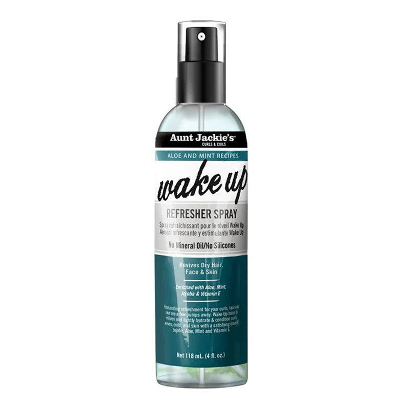 Aunt Jackie's Wake Up Refresher Spray Aloe & Mint recipes 118ml/ 4oz.