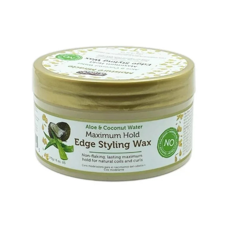 African Pride Moisture Miracle Aloe & Coconut Water Edge Styling Wax-170g/6 oz