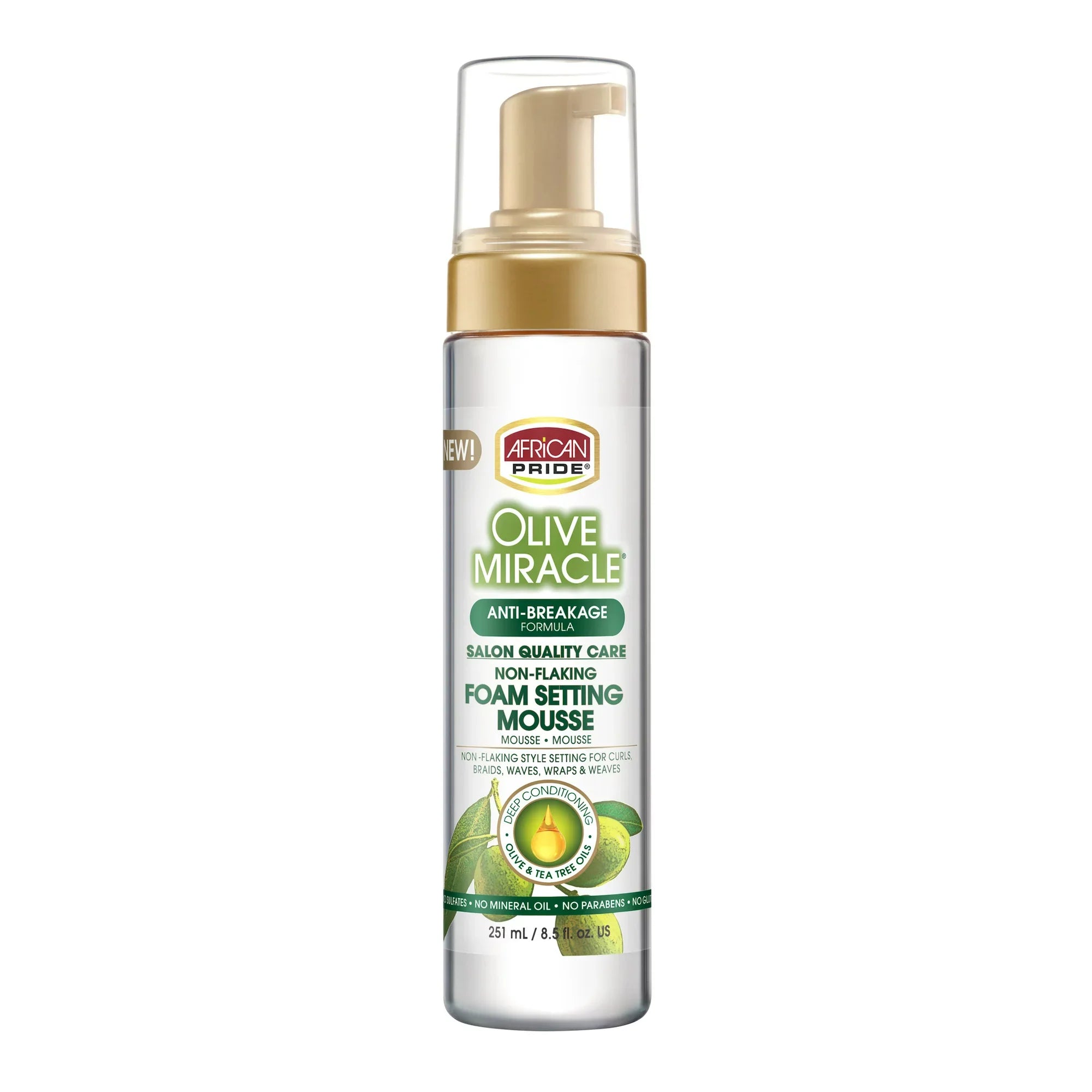 African Pride Olive Miracle Anti-Breakage Formula Foam Setting Mousse -355 ml/12 fl. oz