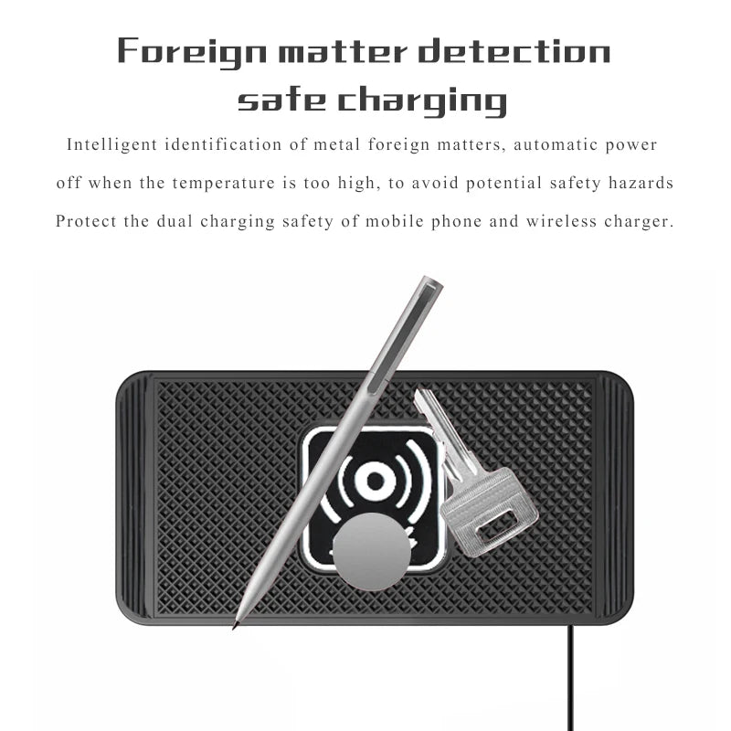 Wireless Car Charger Charging Pad 15w Non Slip Qi Fast Charger For Car Wireless Phone Charger For Android & IPhone 11/12/13/14