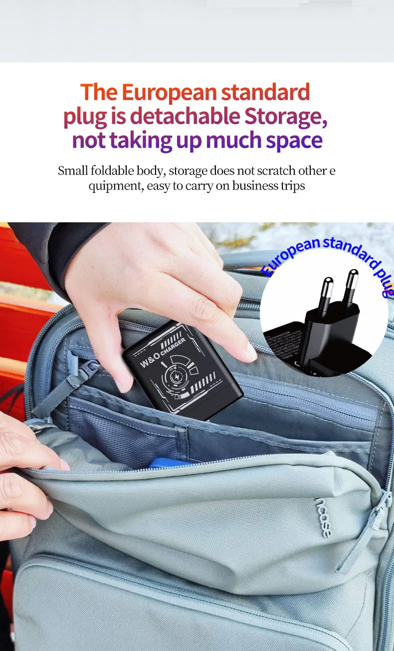 🎁 Hot Sale 🔥W&O 2-in-1 GaN Compatible with Fast Charger