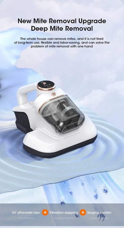 Wireless Bed Mite Remover Dust Mite Removal Vacuum Cleaner UV Mattress Dog Cat Hair Vacuum Cleaner For Pillows Sofas Carpets