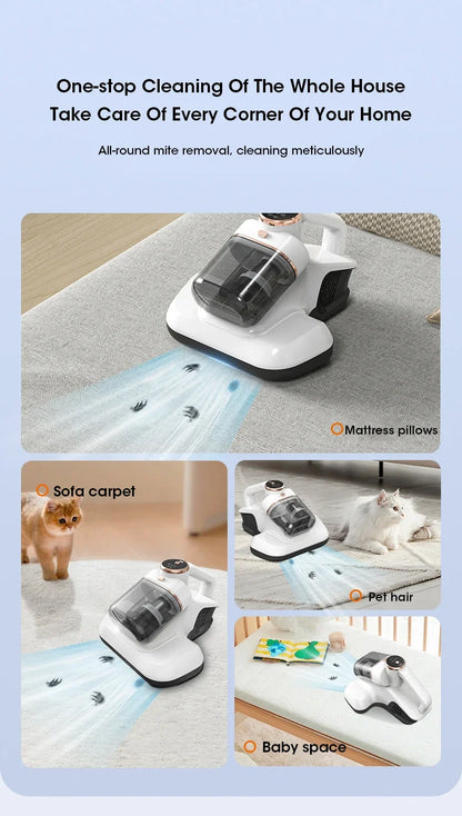 Wireless Bed Mite Remover Dust Mite Removal Vacuum Cleaner UV Mattress Dog Cat Hair Vacuum Cleaner For Pillows Sofas Carpets