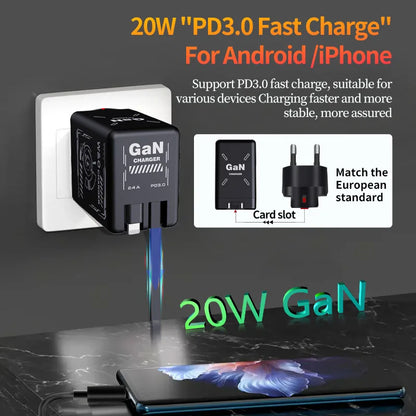 🎁 Hot Sale 🔥W&O 2-in-1 GaN Compatible with Fast Charger