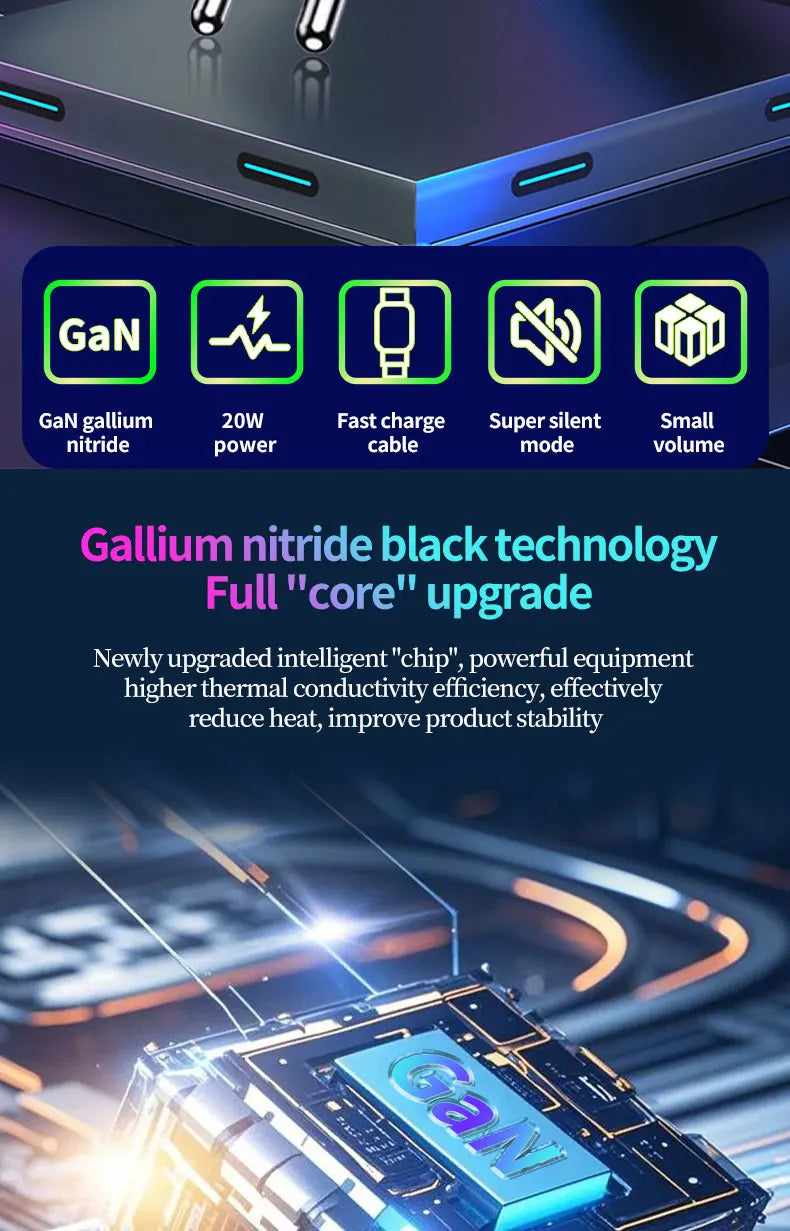 🎁 Hot Sale 🔥W&O 2-in-1 GaN Compatible with Fast Charger