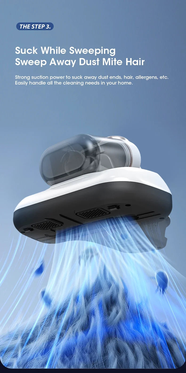 Wireless Bed Mite Remover Dust Mite Removal Vacuum Cleaner UV Mattress Dog Cat Hair Vacuum Cleaner For Pillows Sofas Carpets