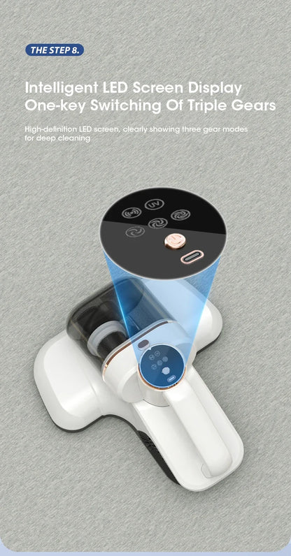 Wireless Bed Mite Remover Dust Mite Removal Vacuum Cleaner UV Mattress Dog Cat Hair Vacuum Cleaner For Pillows Sofas Carpets