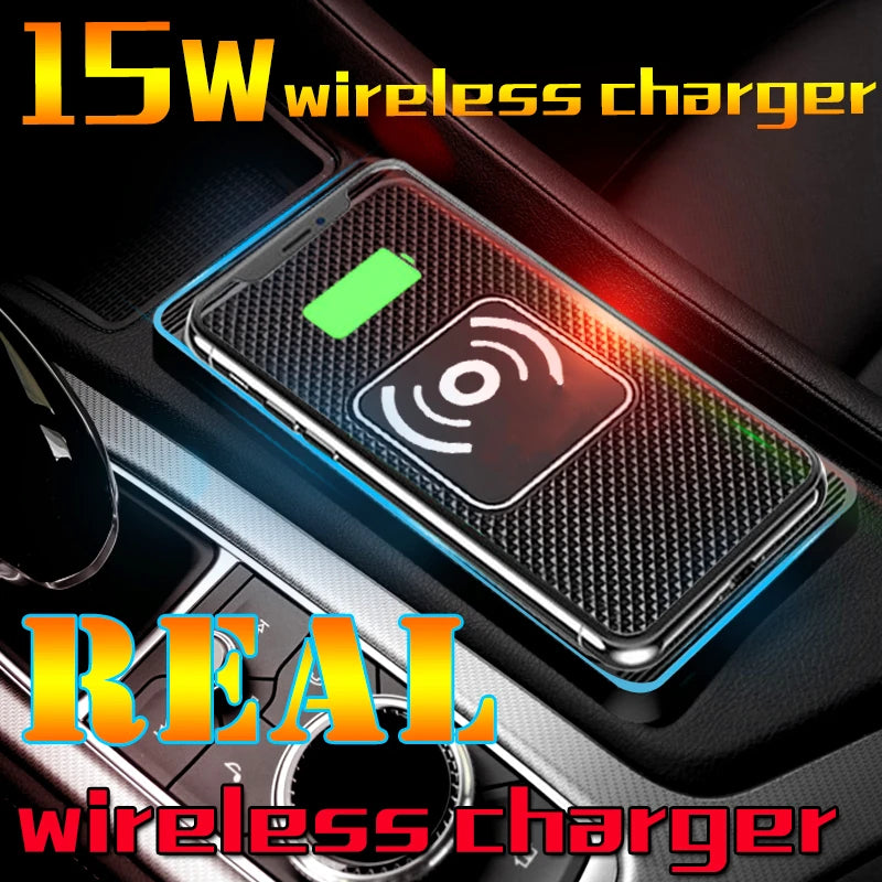 Wireless Car Charger Charging Pad 15w Non Slip Qi Fast Charger For Car Wireless Phone Charger For Android & IPhone 11/12/13/14