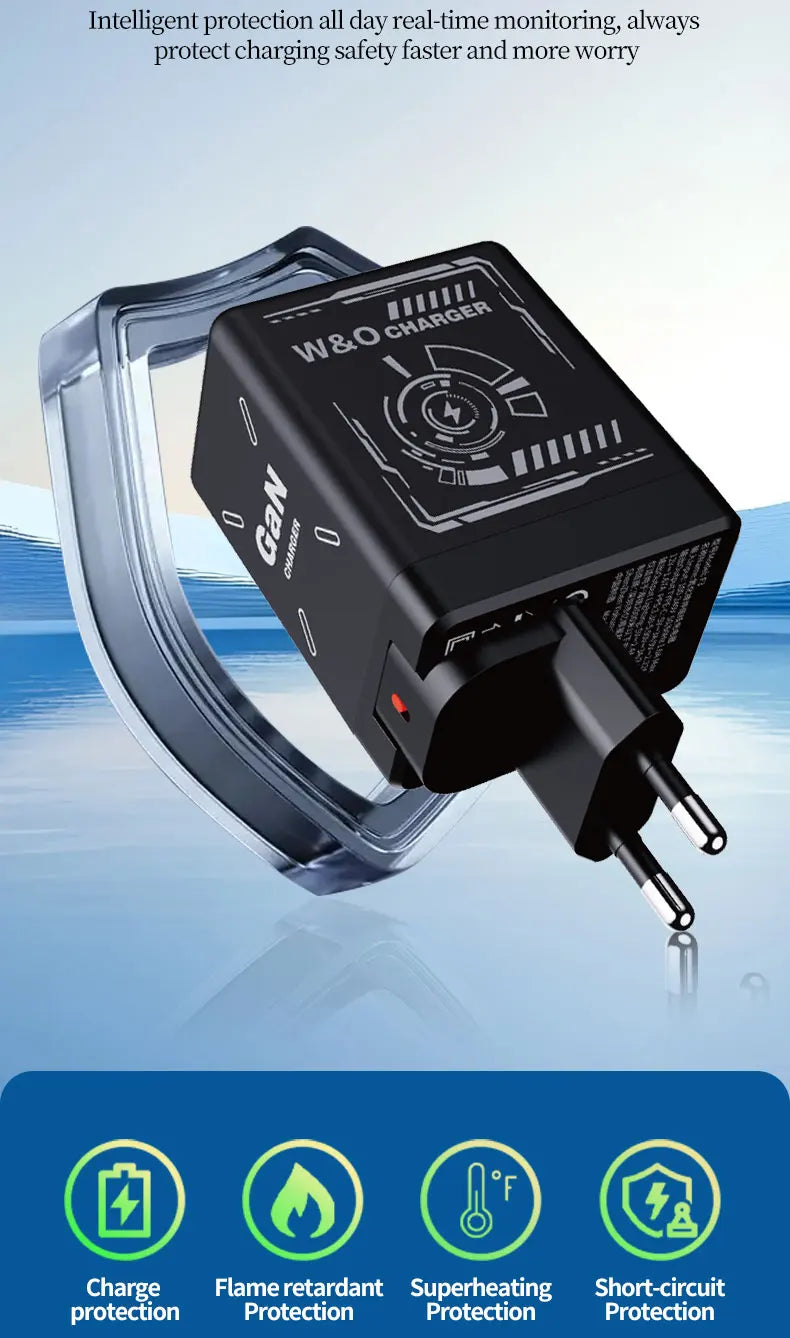 🎁 Hot Sale 🔥W&O 2-in-1 GaN Compatible with Fast Charger
