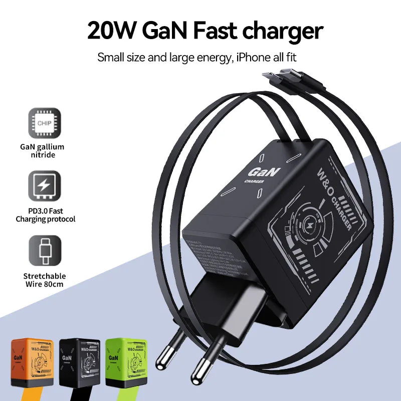 🎁 Hot Sale 🔥W&O 2-in-1 GaN Compatible with Fast Charger