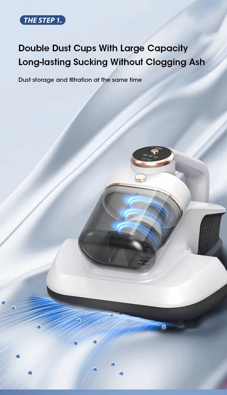 Wireless Bed Mite Remover Dust Mite Removal Vacuum Cleaner UV Mattress Dog Cat Hair Vacuum Cleaner For Pillows Sofas Carpets