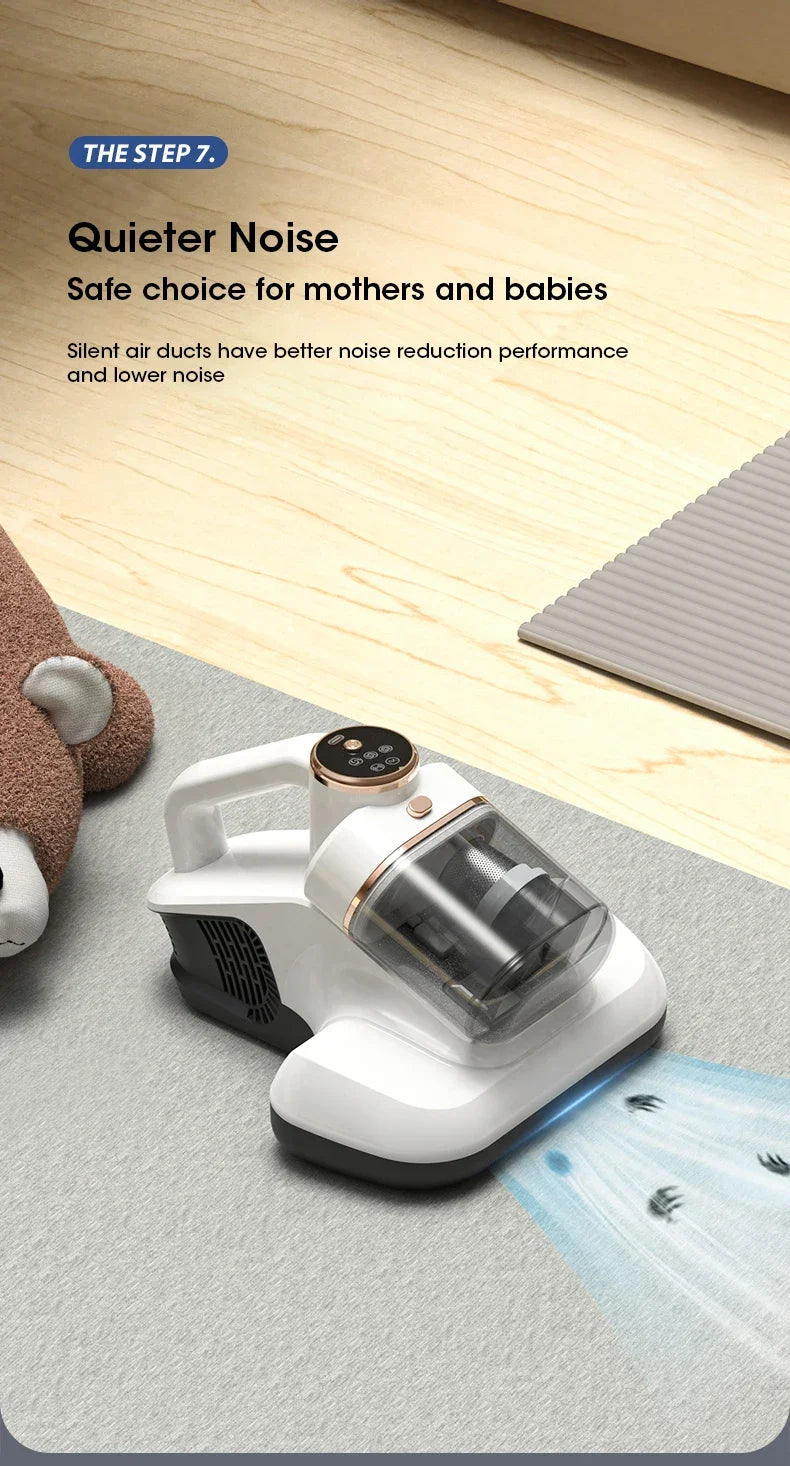 Wireless Bed Mite Remover Dust Mite Removal Vacuum Cleaner UV Mattress Dog Cat Hair Vacuum Cleaner For Pillows Sofas Carpets