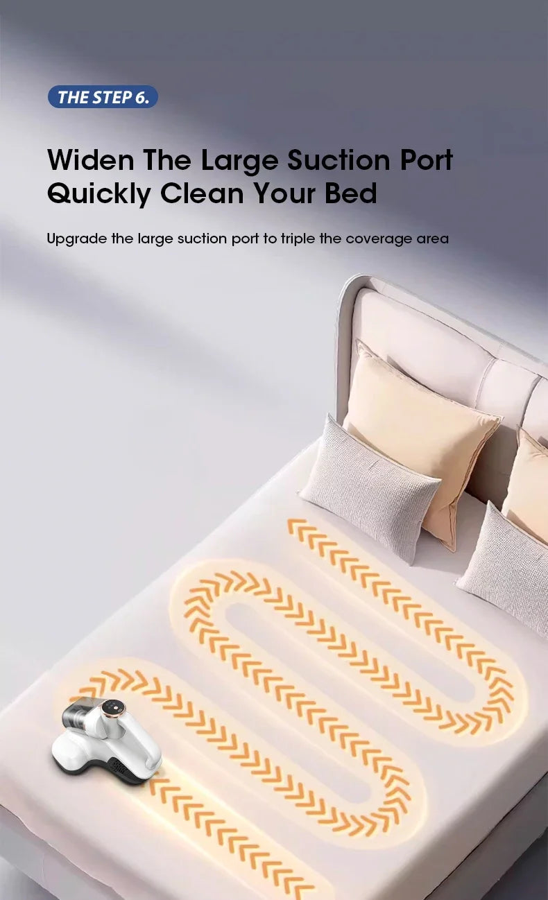 Wireless Bed Mite Remover Dust Mite Removal Vacuum Cleaner UV Mattress Dog Cat Hair Vacuum Cleaner For Pillows Sofas Carpets