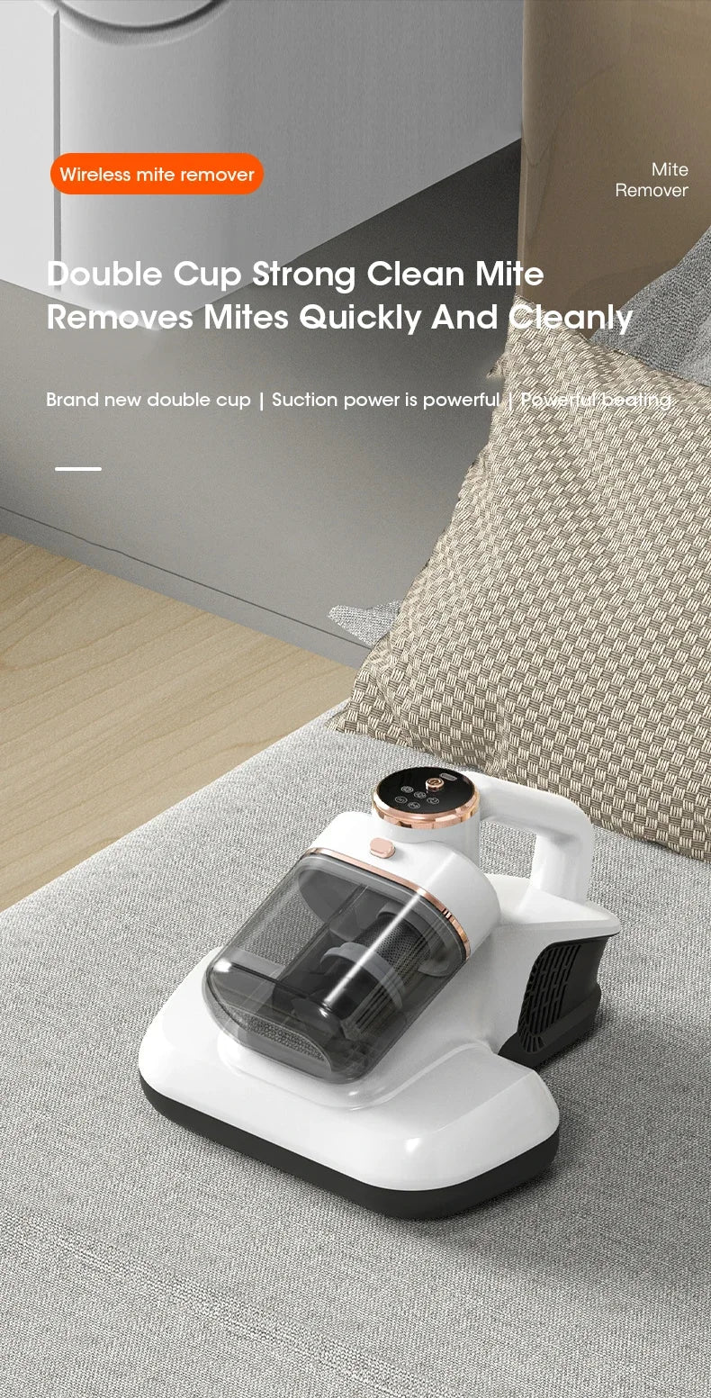 Wireless Bed Mite Remover Dust Mite Removal Vacuum Cleaner UV Mattress Dog Cat Hair Vacuum Cleaner For Pillows Sofas Carpets