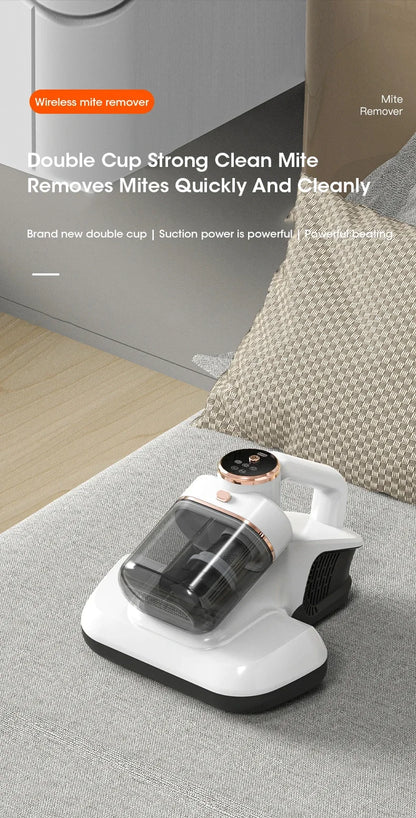 Wireless Bed Mite Remover Dust Mite Removal Vacuum Cleaner UV Mattress Dog Cat Hair Vacuum Cleaner For Pillows Sofas Carpets