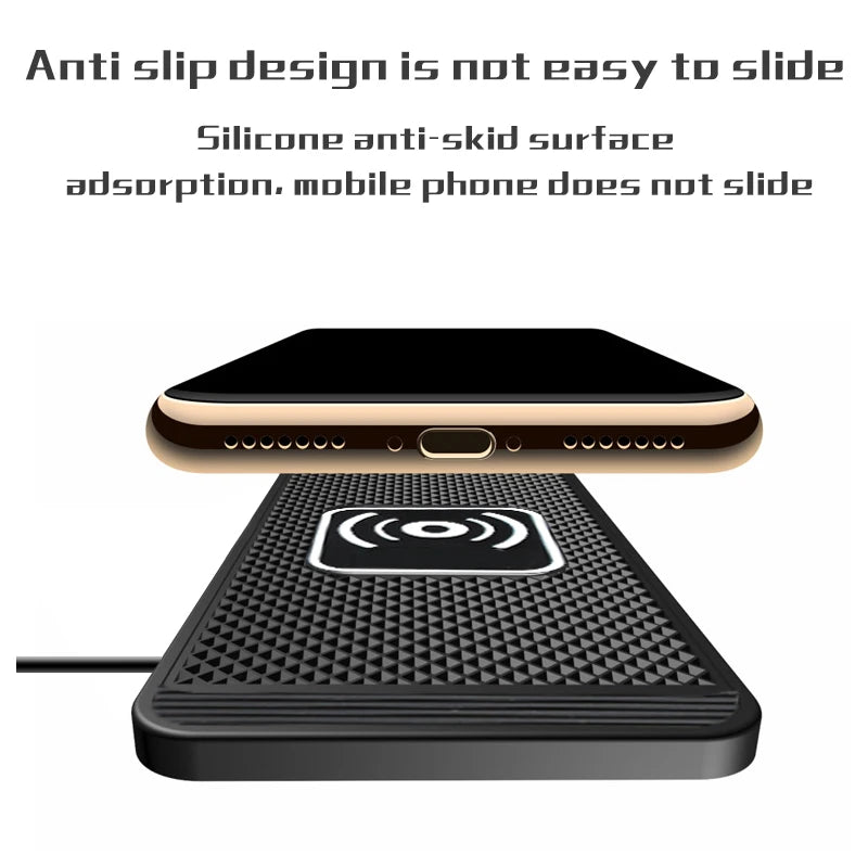 Wireless Car Charger Charging Pad 15w Non Slip Qi Fast Charger For Car Wireless Phone Charger For Android & IPhone 11/12/13/14