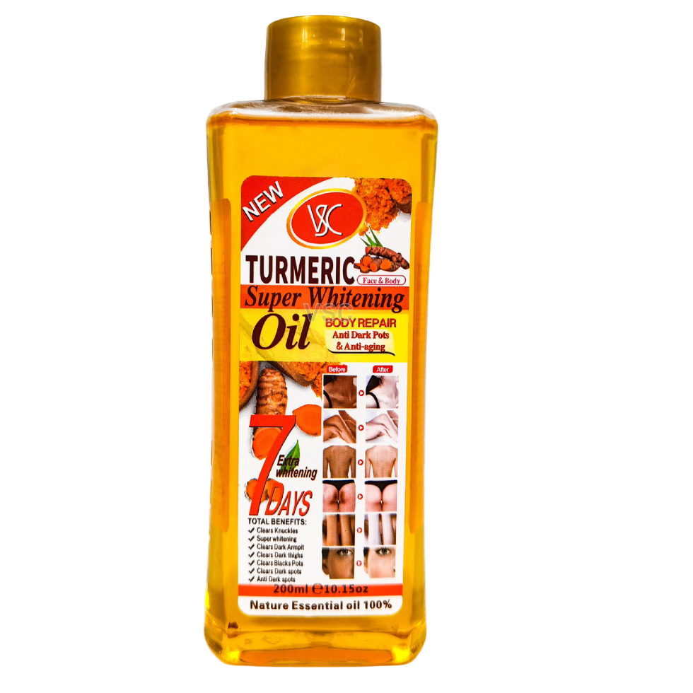 Veet Gold Turmeric Whitening Oil 200ml – Anti-Aging, Dark Spot Remover & Skin Brightening Essential Oil