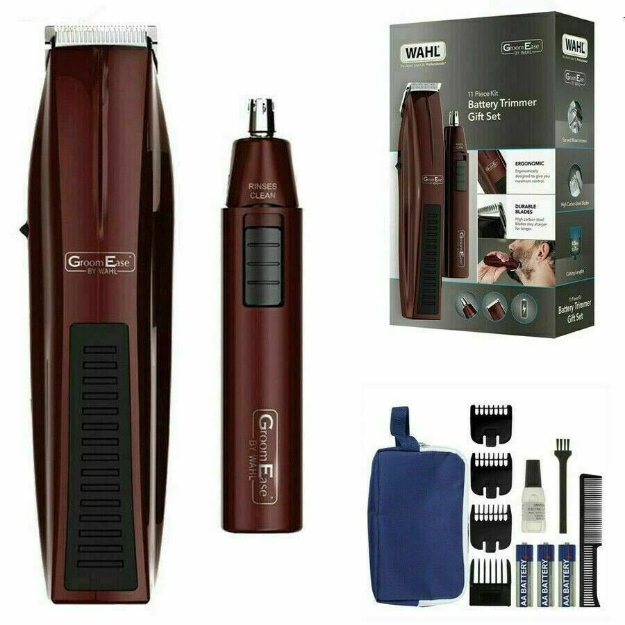 WAHL GroomEase Battery Beard & Personal Trimmer Gift Set - 11 Piece Kit