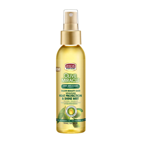 African Pride Olive Miracle Anti-Breakage Formula Heat Protection & Shine Mist-118 ml/4 fl.oz
