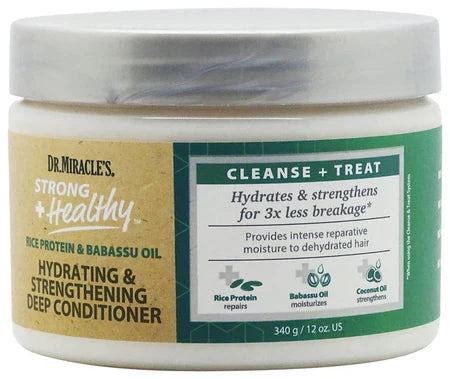 Dr. Miracle's Rice Protein & Babassu Oil Hydrating & Strengthening Deep Conditioner 340g/ 12oz.
